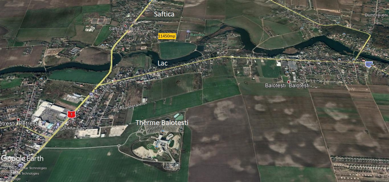 Teren Saftica Balotesti 11450 mp intravilan la str Morarilor