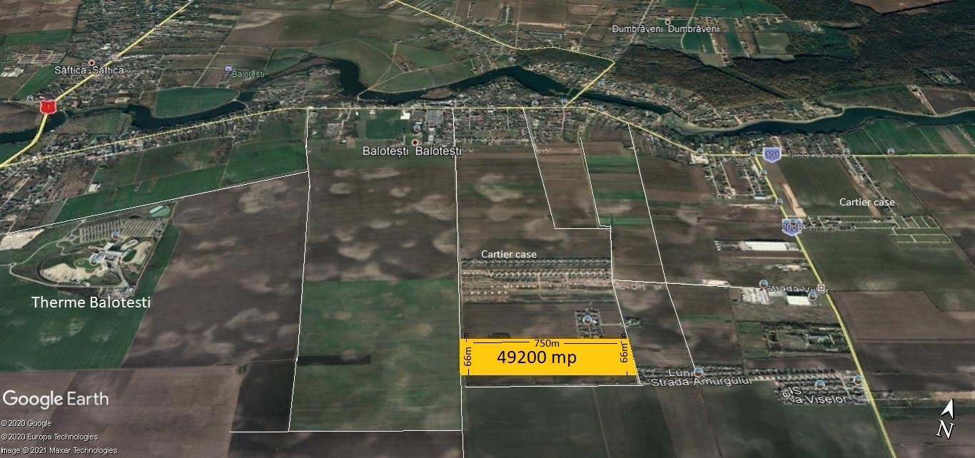 Teren Balotesti str Amurgului 32500 mp cu utilitati