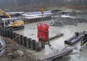 Used vibro hammer PVE 2316 VM to work on a crane or piling rig