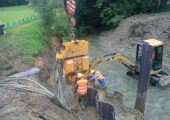 Used vibro hammer PVE 2312 VM to work on a crane or piling rig