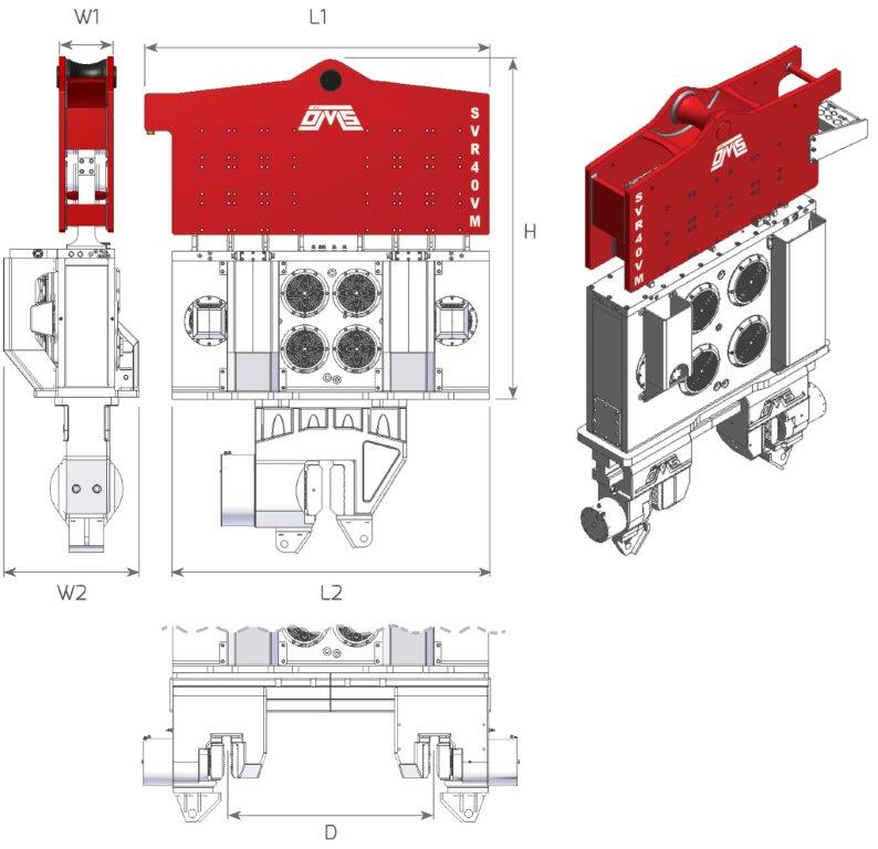 Vibro hammer SVR 40 VM to work on a crane or piling rig