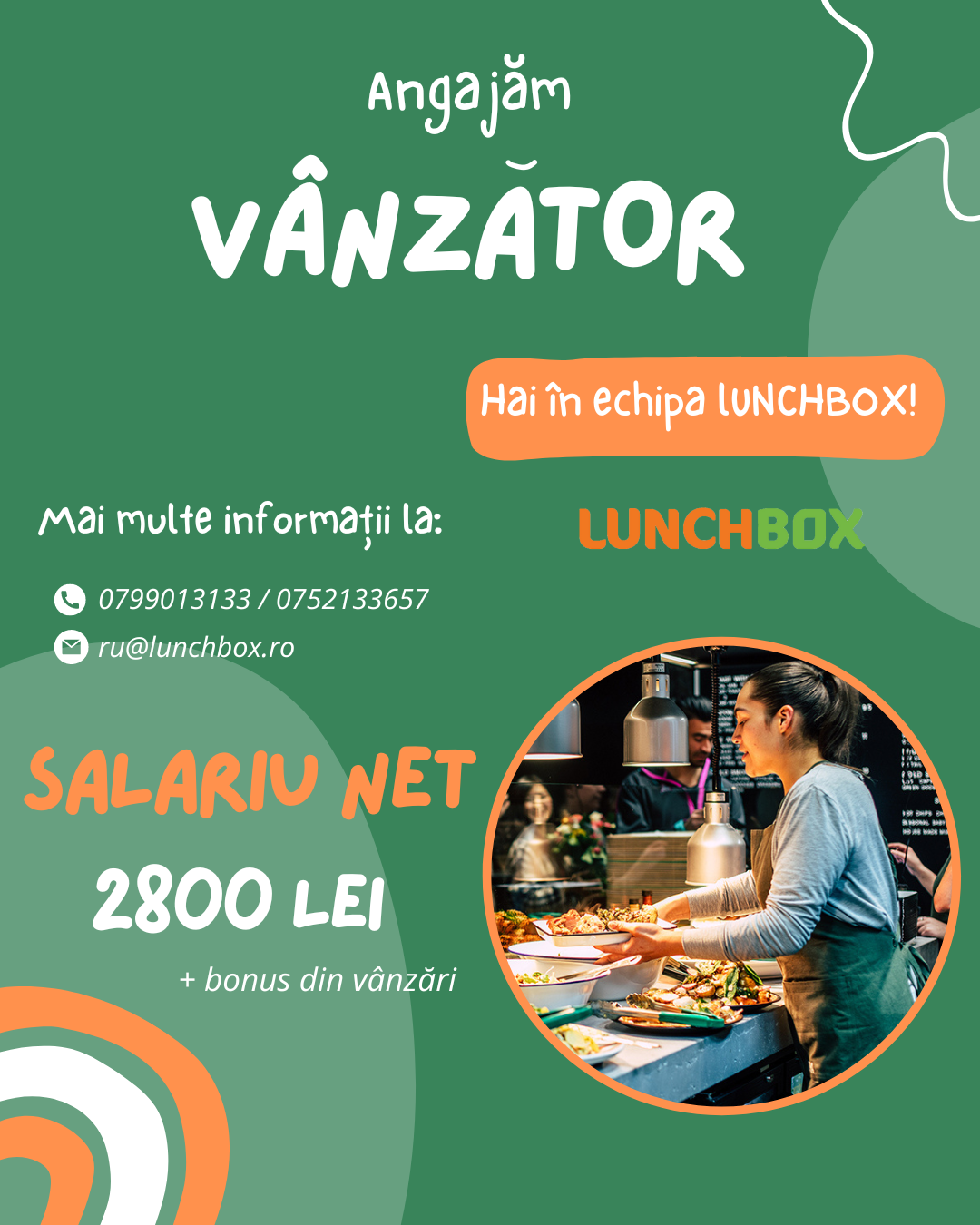 LUNCHBOX angajeaza vanzator