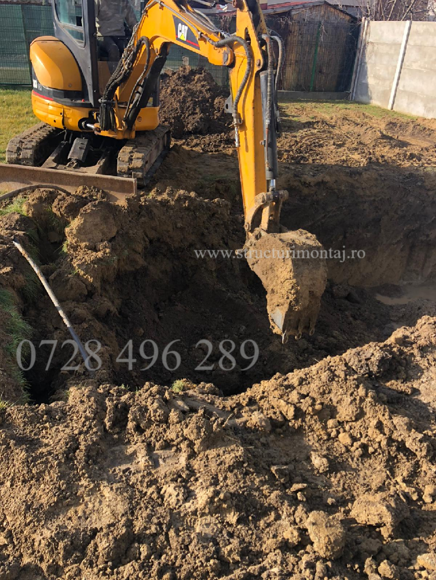 Închiriez excavator CAT 3,5 tone Timiș