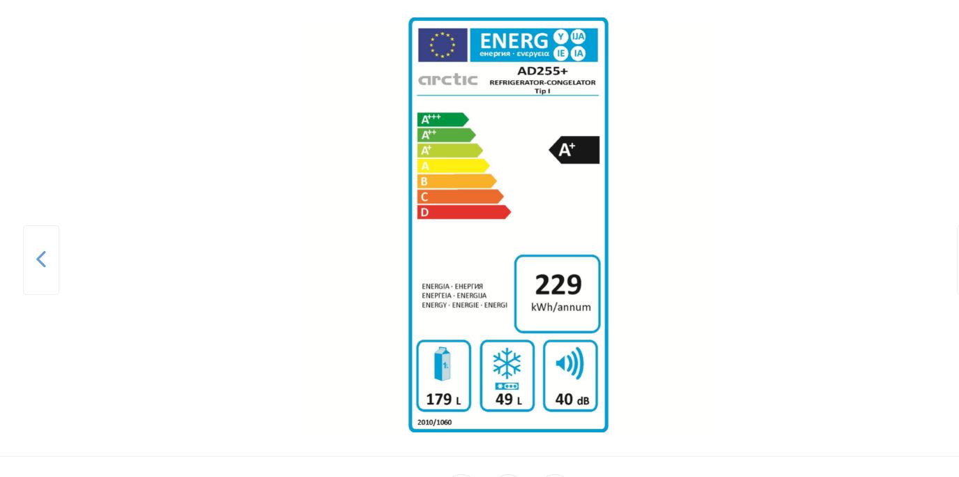 Frigider cu doua usi Arctic Model: AD 255, 228L
