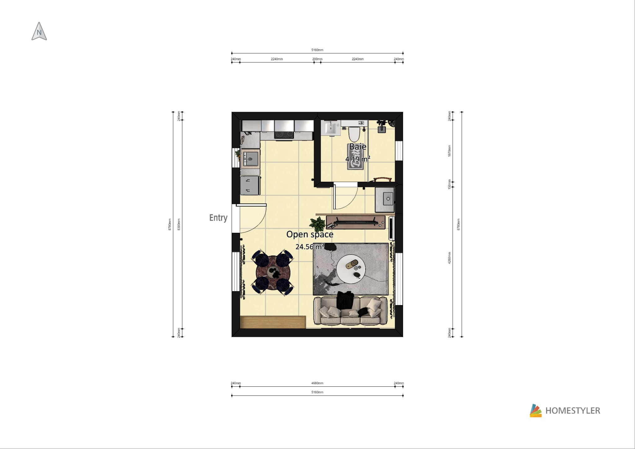 Studio/Camera de hotel la cheie/Studio+dormitor