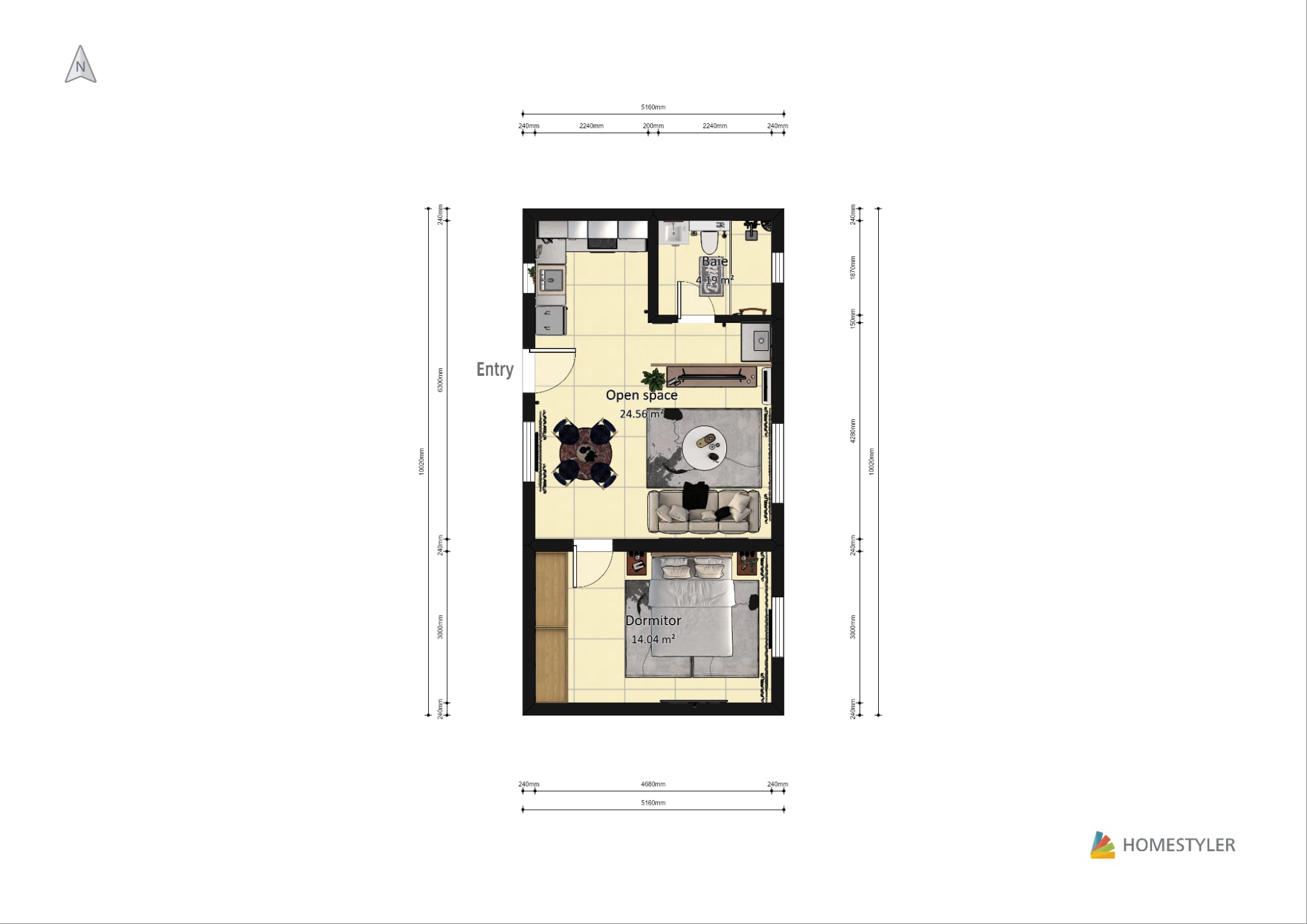 Studio/Camera de hotel la cheie/Studio+dormitor