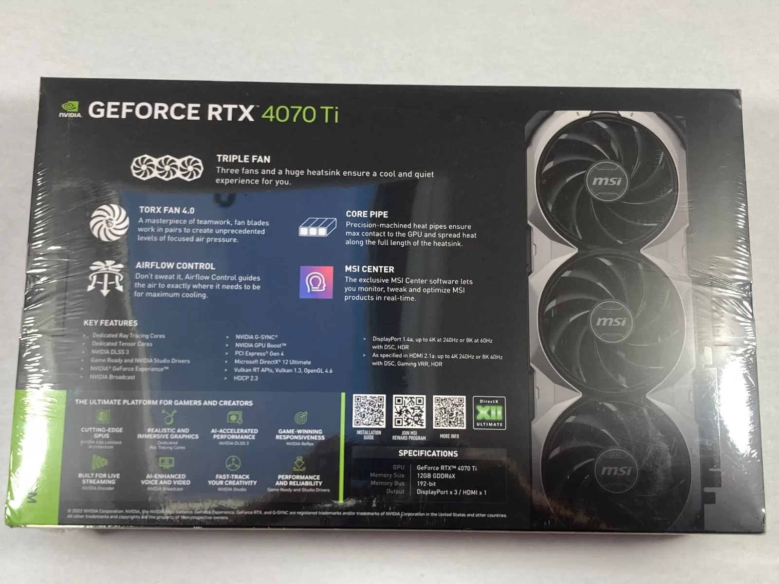 Msi GeForce rtx 4070 ti Ventus 3x oc 12 GB gddr6x