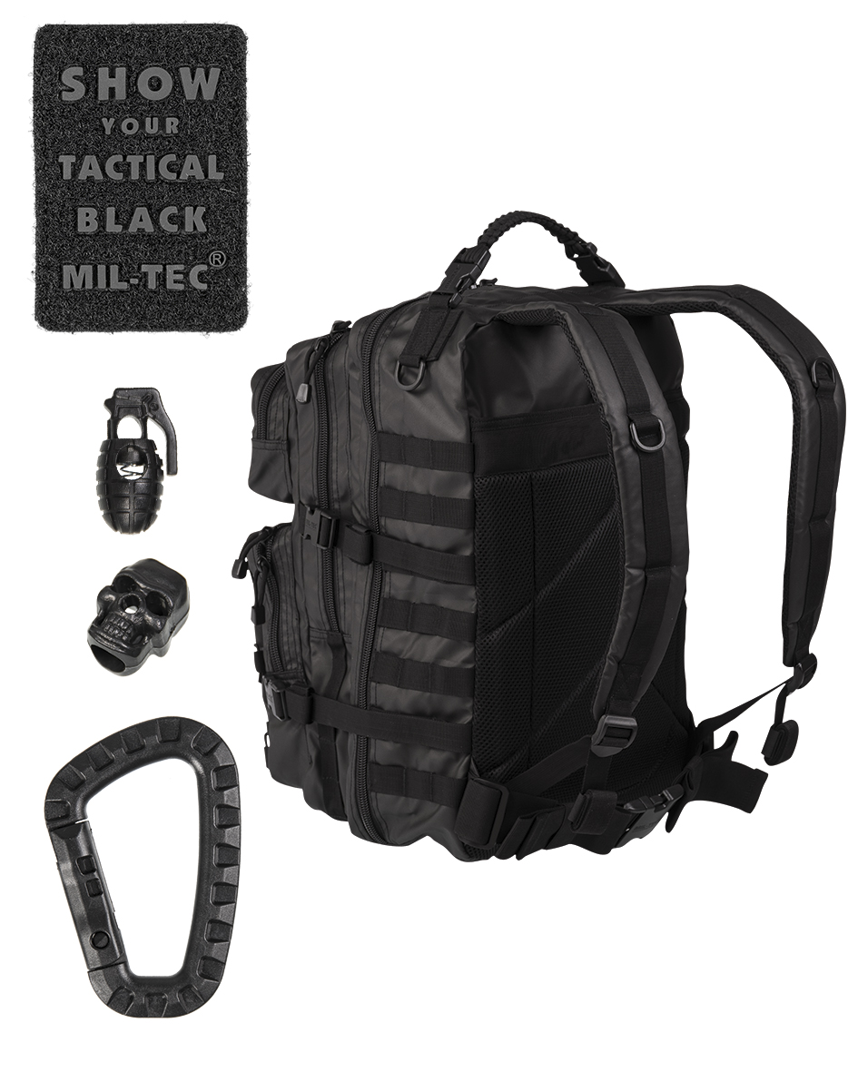 RUCSAC MILITAR MILTEC TACTICAL Black Marime 36 litri Negru Impermeabil – Pret Online Rucsace Barbati