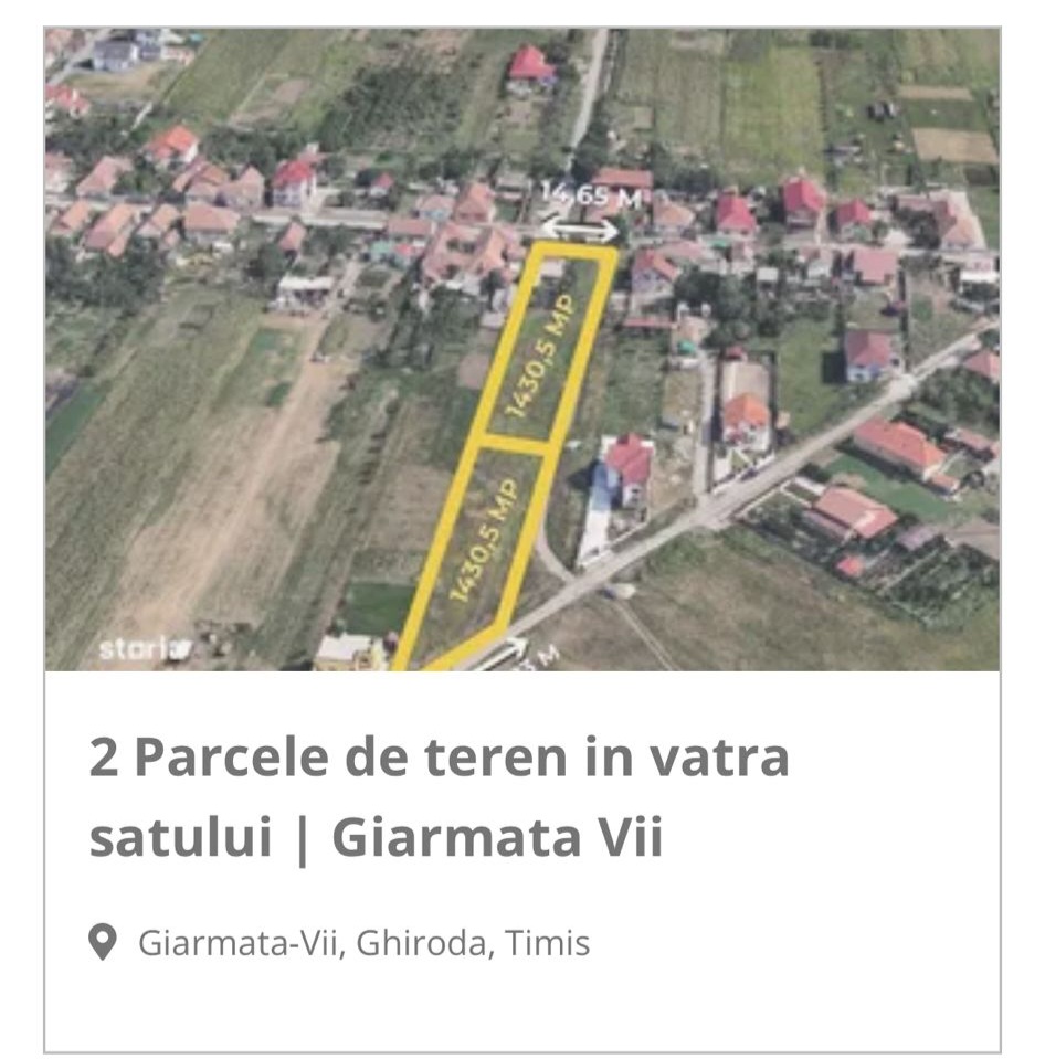 2 terenuri in Giarmata Vii