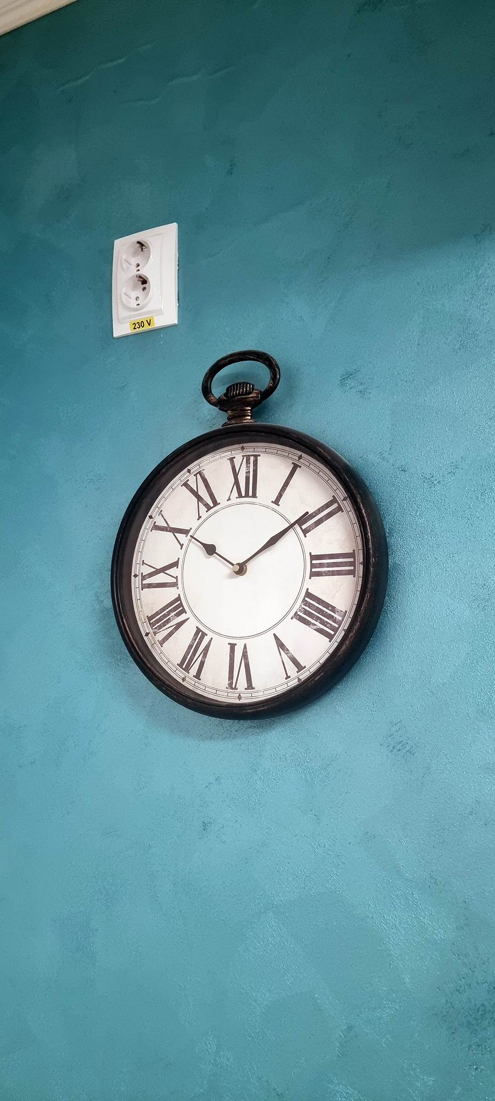Ceas Perete Retro Vintage Cifre Romane (Bronz Patinat)