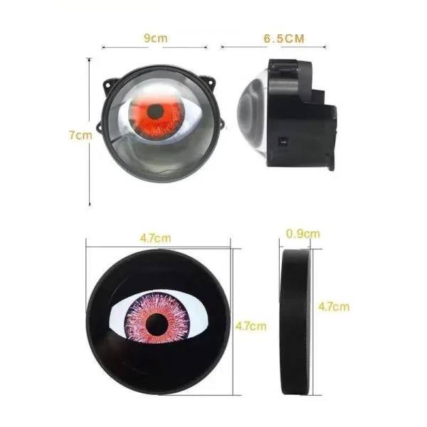 Set 2 Lupe/Proiectoare Devil Eyes cu LED Display 3 inch,Telecomandă și 6 Moduri de Iluminare