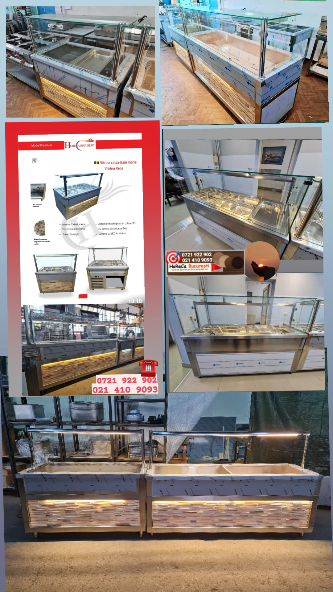 Horeca Bucuresti LINII Autoservire Vitrine CALDE si Vitrine RECI