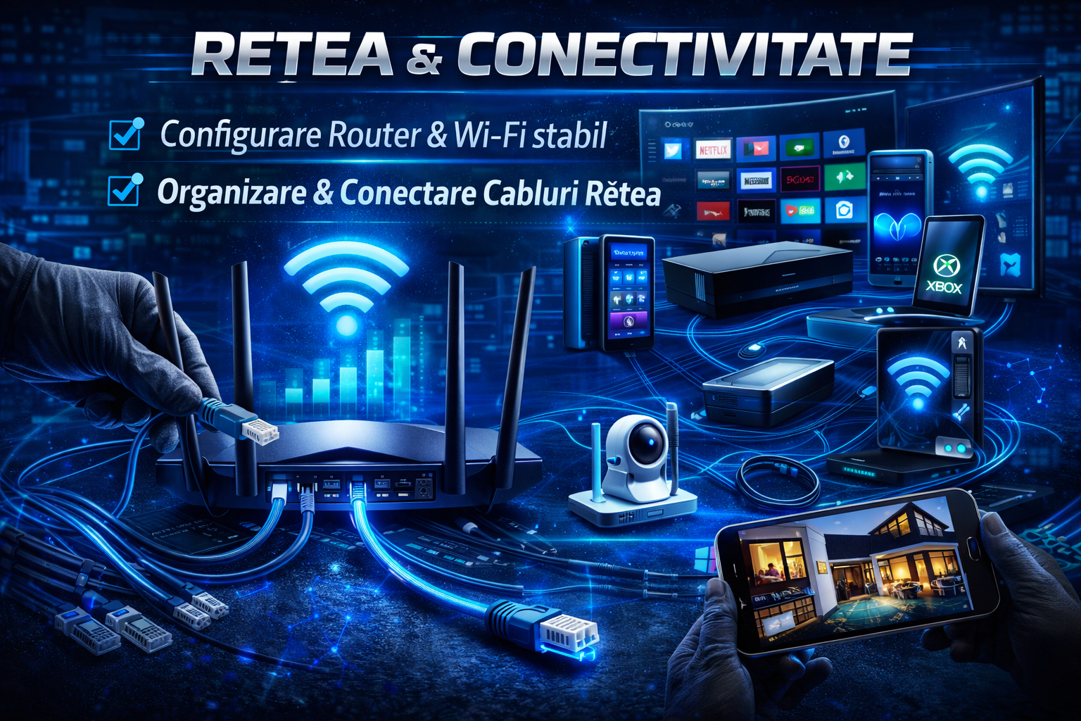 Repar PC + WiFi + Camere Supraveghere + TV & Audio Setup