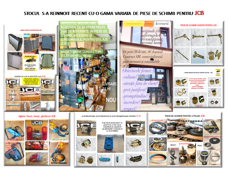 Piese utilaje jcb 3cx 4cx jcb stoc