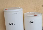 Butoi / Bidon Plastic alb cu Bușon 160L si 220L