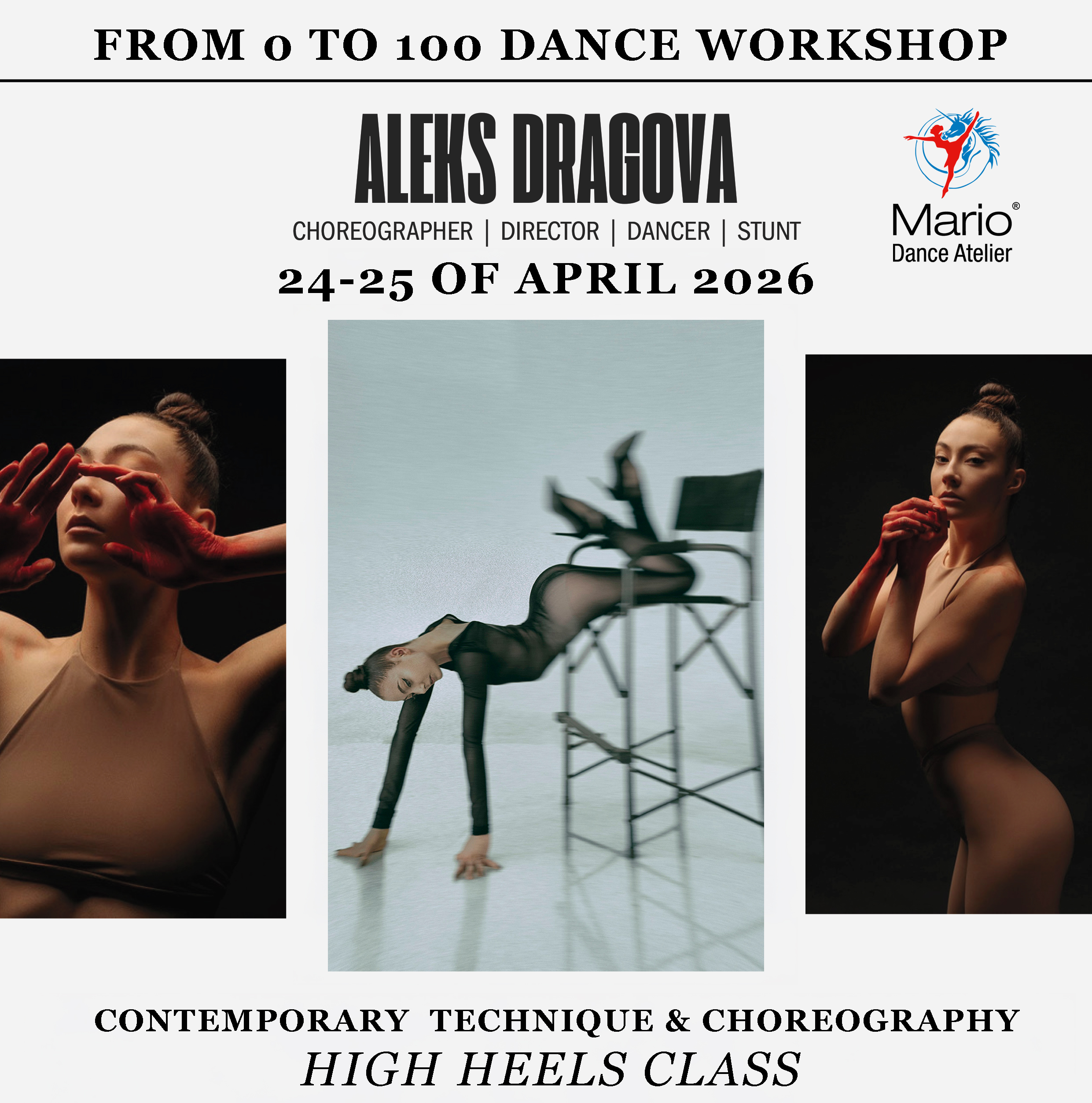 Workshop Dans Contemporan & High Heels cu Aleks Dragova
