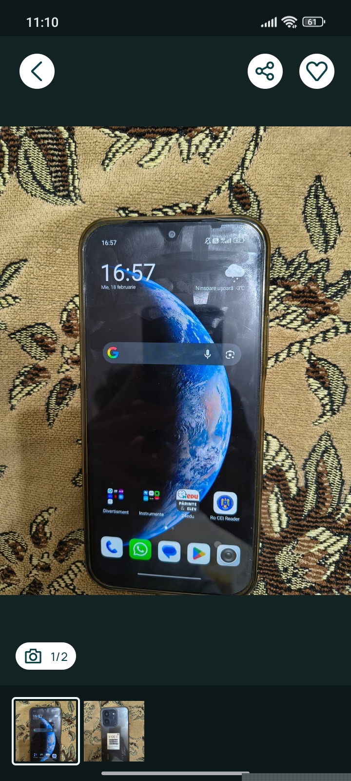 Telefon mobil Xiaomi Redmi 15, 8GB RAM, 256GB, 5G, Midnight Black