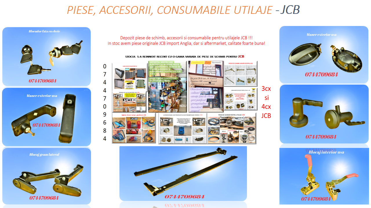 Piese utilaje jcb magazin depozit nou 3cx 4cx jcb sunati 0744709684