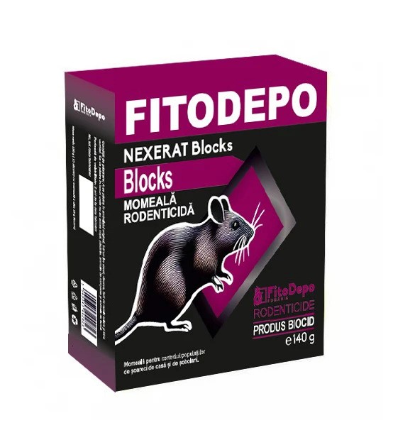 Otrava soareci si sobolani sub forma de blocuri Nexerat Blocks 140 g Fitodepo