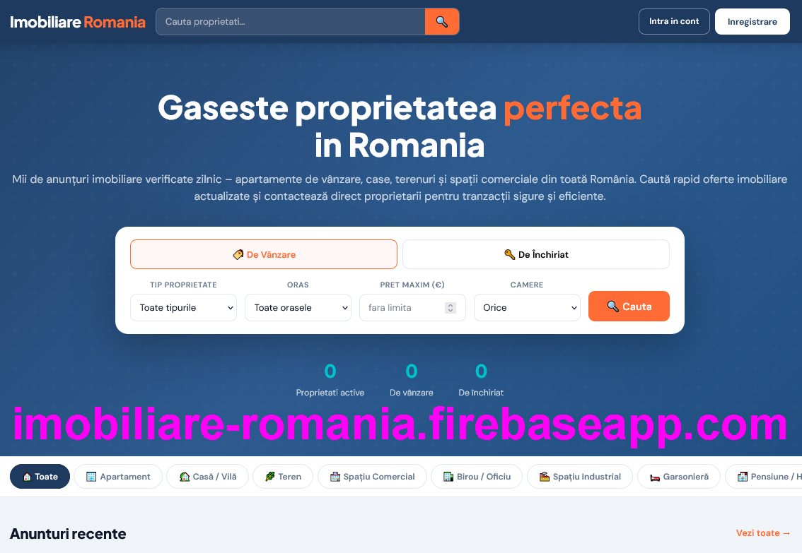 Platforma gratuita pentru anunturi imobiliare