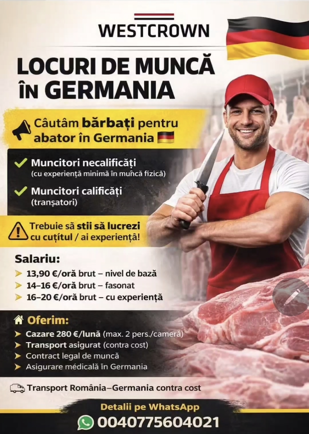 Munca in abator Germania