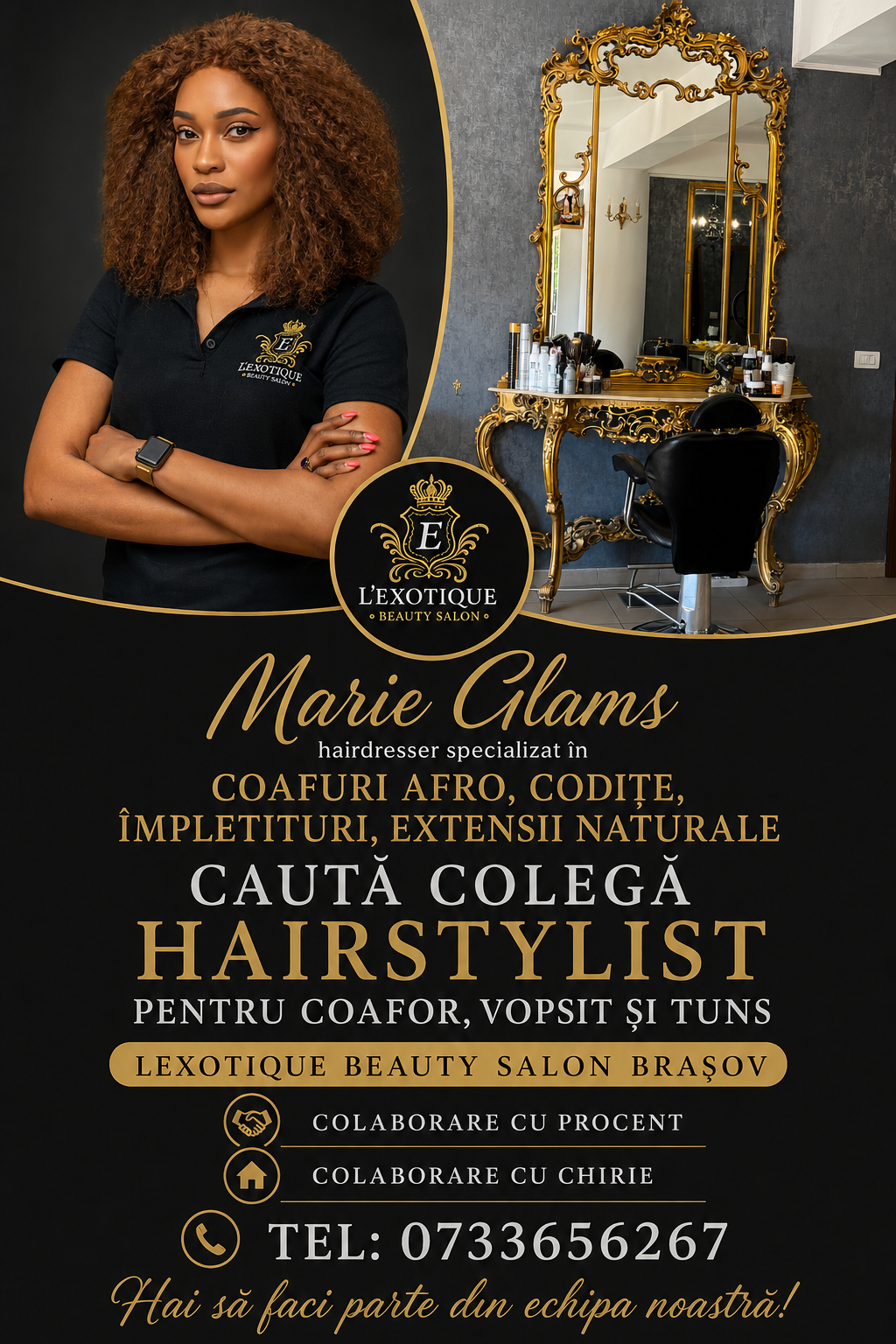Salon L’Exotique din Brașov cauta colega Hairstylist