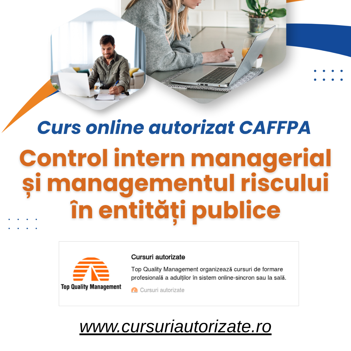 Curs online autorizat Control intern managerial și managementul riscului în entități publice