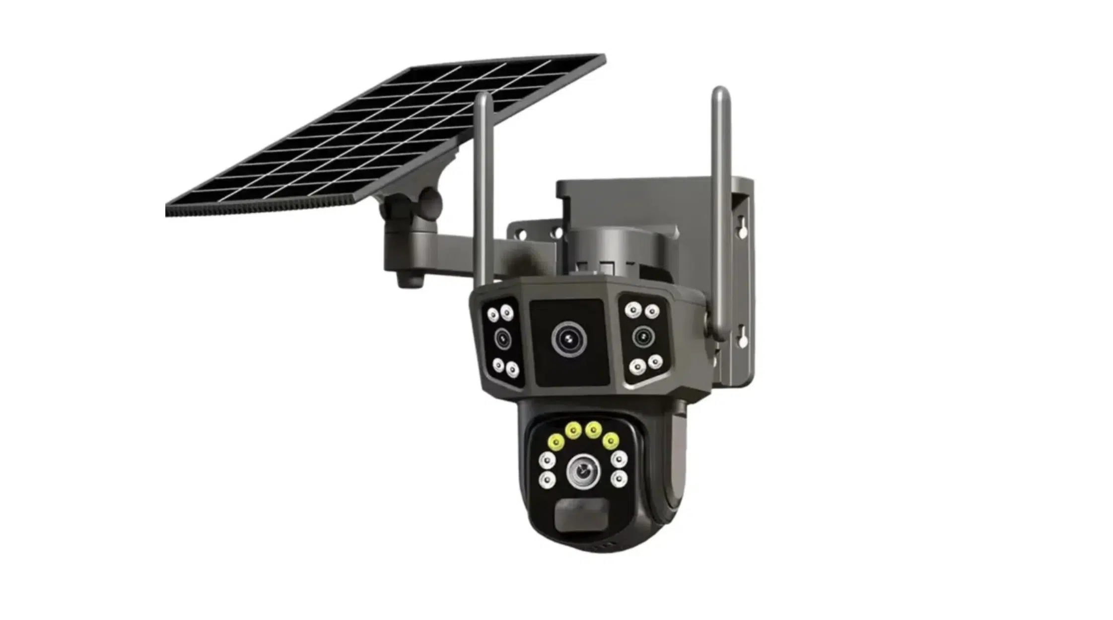 Cameră de supraveghere 4G cu panou solar, 4 camere, zoom optic 10X, detecție umană PIR