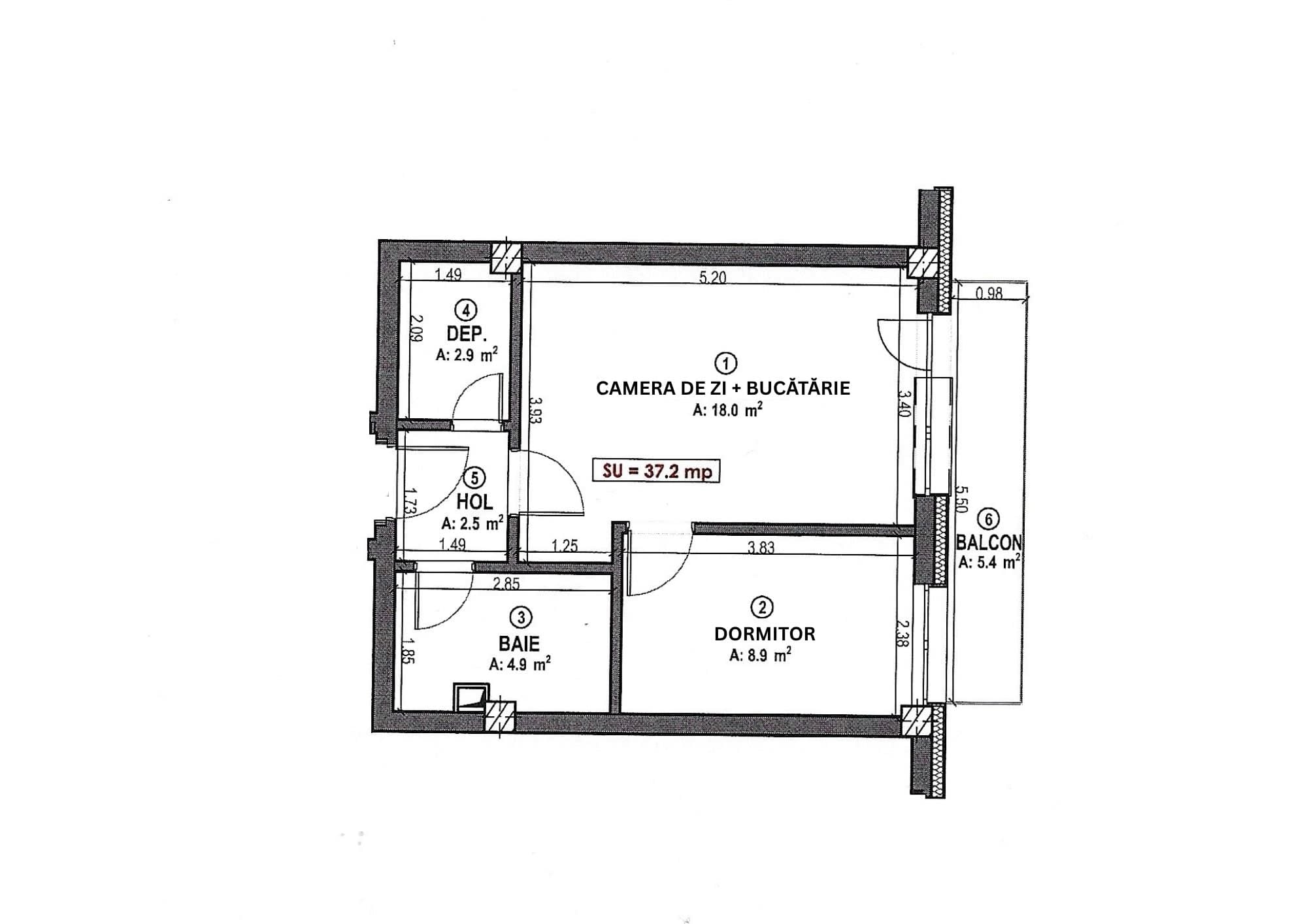 Apartament NOU 2 camere, 37 mp, balcon 5 mp, garaj subteran – Urusagului, Florești