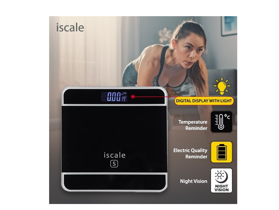 Cantar electronic, iScale, afisaj digital, sticla si plastic