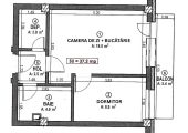 Apartament 2 camere cu parcare subterană, bloc nou, 37mp Urușagului Terra, Florești