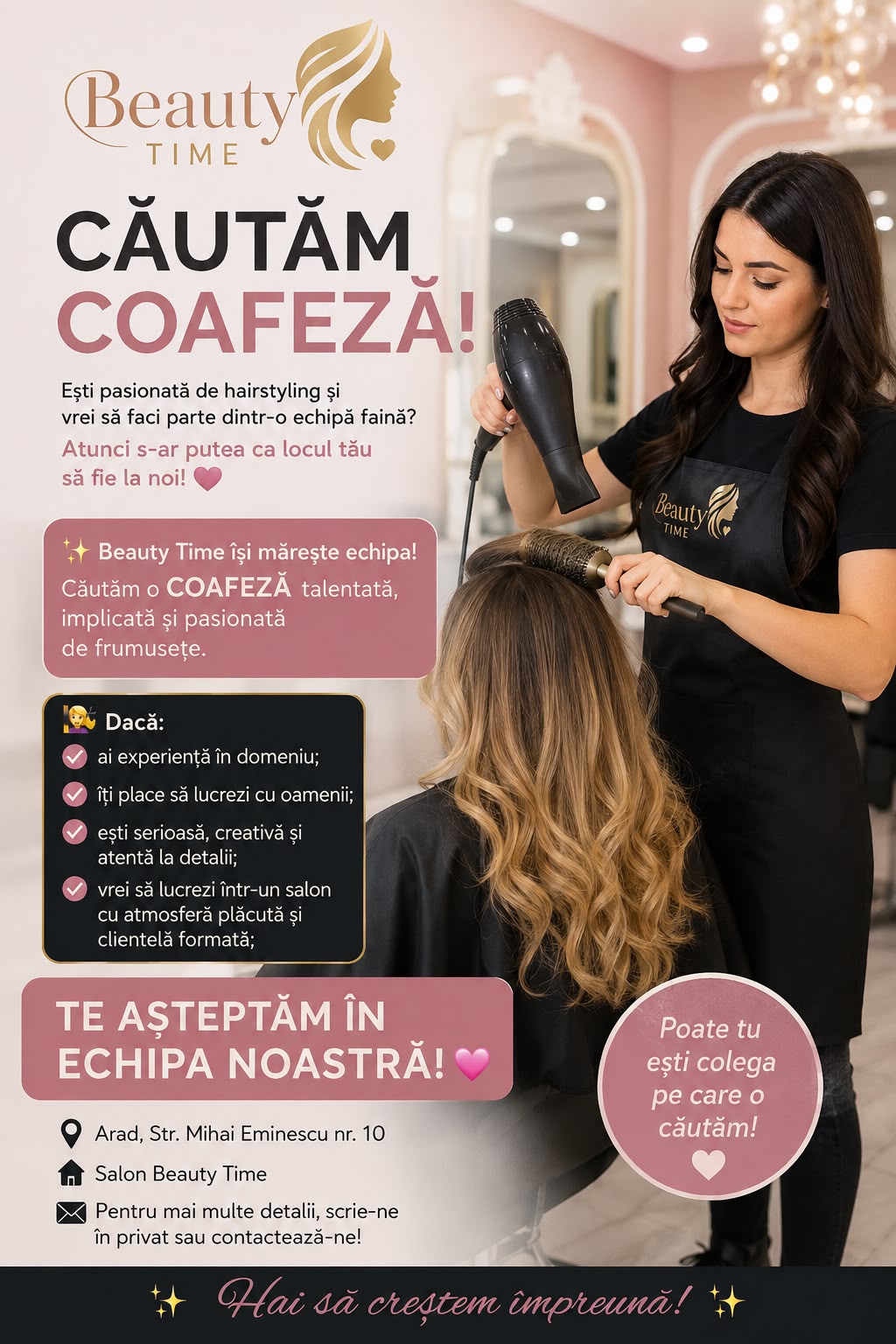 Căutăm colegă pe postul de coafură