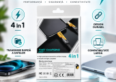Cablu de Încărcare Rapidă HONGYU 4 în 1 – USB-A, Lightning, 65W/27W, 1M, Împletit și Durabil