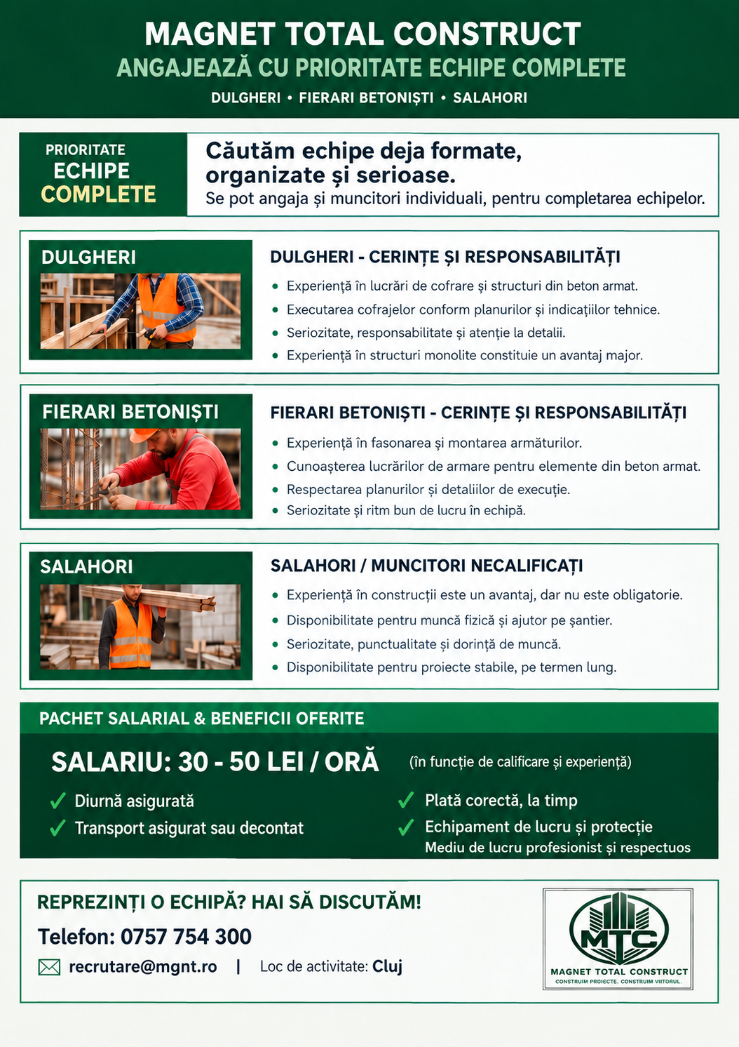 ANGAJĂM ECHIPE COMPLETE DE CONSTRUCTORI